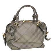 Pre-owned Leather shoulder-bags Burberry Vintage , Gray , Dames