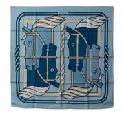 Pre-owned Silk scarves Hermès Vintage , Blue , Dames