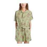 Groene Katoenen Playsuit met Trekkoord Taille Laurence Bras , Green , ...