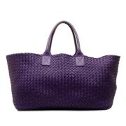 Pre-owned Leather totes Bottega Veneta Vintage , Purple , Dames