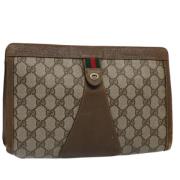 Pre-owned Canvas clutches Gucci Vintage , Beige , Dames