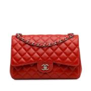 Pre-owned Leather chanel-bags Chanel Vintage , Red , Dames