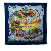 Pre-owned Silk scarves Hermès Vintage , Blue , Dames