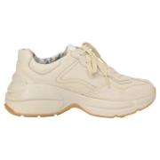 Pre-owned Leather sneakers Gucci Vintage , White , Dames