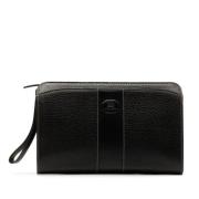 Pre-owned Leather clutches Burberry Vintage , Black , Dames