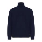 Blauwe Cashmere Coltrui Sweater Brunello Cucinelli , Blue , Heren