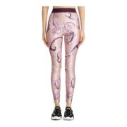 Abstract Multicolor Leggings met Borduursels Versace Jeans Couture , P...