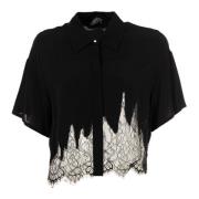 Elegante Zwarte Zomerblouse Patrizia Pepe , Black , Dames