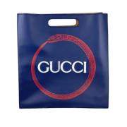 Pre-owned Leather totes Gucci Vintage , Blue , Dames