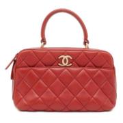 Pre-owned Leather chanel-bags Chanel Vintage , Red , Dames