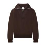 Bruine Merinowol Zip Trui Courrèges , Brown , Dames