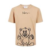 Logo Print Katoenen T-shirt Iceberg , Brown , Heren