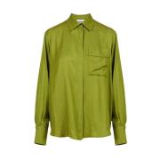 Slang Ontwerp Jacquard Viscose Shirt Iceberg , Green , Dames