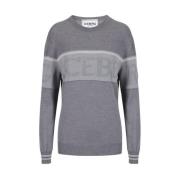 Merino Wool Crew-neck Sweater Iceberg , Gray , Dames