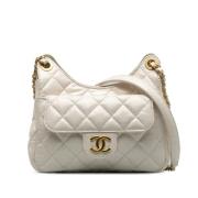 Pre-owned Leather chanel-bags Chanel Vintage , White , Dames