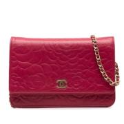 Pre-owned Leather chanel-bags Chanel Vintage , Pink , Dames