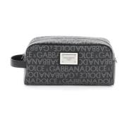 Jacquard Vanity Case met Metalen Plaat Dolce & Gabbana , Gray , Heren