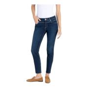 Slim Chic Jeans Straight Leg Cropped MAC , Blue , Dames