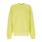 Gele Katoenen Duster Script Sweater Carhartt Wip , Yellow , Heren