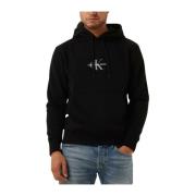 Monogram Logo Hoodie Sweater Calvin Klein , Black , Heren