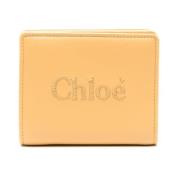 Geborduurde Bi-Fold Portemonnee Chloé , Beige , Dames