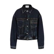 Gewatteerde Denim Jas Iceberg , Blue , Dames