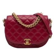 Pre-owned Leather chanel-bags Chanel Vintage , Red , Dames