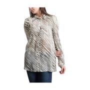 Zebra Gestreepte Blouse See by Chloé , Beige , Dames