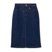 Denim Rok A-lijn Donkerblauw MOS Mosh , Blue , Dames