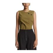 Spiral Top met Diagonale Naden Proenza Schouler , Beige , Dames