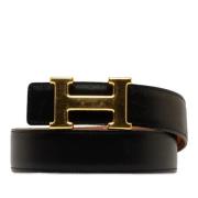 Pre-owned Leather belts Hermès Vintage , Black , Dames