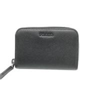 Pre-owned Leather wallets Prada Vintage , Black , Dames