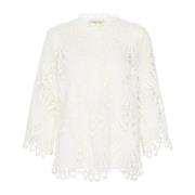 Kanten Blouse Sneeuwwit Cream , White , Dames