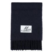 Zwarte Mohair Sjaal met Franjes Marni , Black , Dames