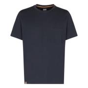 Biologisch Katoenen Geribbelde T-shirt PS By Paul Smith , Blue , Heren