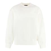 Organisch Katoenen Crew-Neck Sweatshirt Y-3 , Beige , Heren