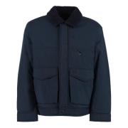 Eco-Shearling Katoenen Blend Jas Woolrich , Blue , Heren