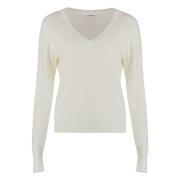 Geribbelde Wol Kasjmier Trui P.a.r.o.s.h. , Beige , Dames