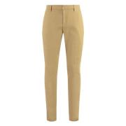 Katoenen Chino Broeken met Oprolbare Manchetten Dondup , Brown , Heren