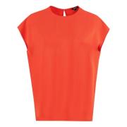 Crêpe Blouse met Knoopsluiting Aspesi , Orange , Dames