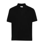 Cassandre Piqué Polo Shirt Saint Laurent , Black , Heren