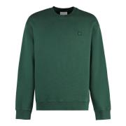 Fox Logo Crewneck Sweatshirt Maison Kitsuné , Green , Heren