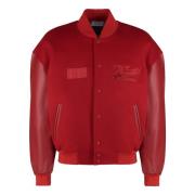 Geborduurde Wol Bomberjack Vetements , Red , Heren