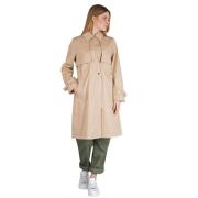 Beige Katoenen Trenchcoat met Trekkoord Taille Woolrich , Beige , Dame...