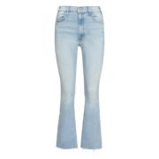 Faded Denim Ankle Fray Jeans Mother , Blue , Dames