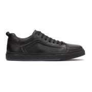 Zwarte sneakers met reliëfpatroon voor heren Kazar , Black , Heren