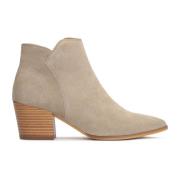 Grijze Suède Cowboy Stijl Laarzen Kazar , Beige , Dames