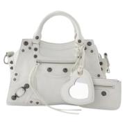 Leather handbags Balenciaga , White , Dames