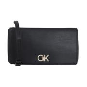 Zwarte Dubbele Gusette Dames Tas Calvin Klein , Black , Dames