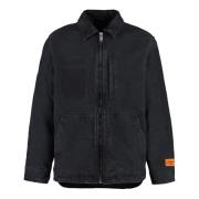 Klassieke Denim Jas met Bleach Wash Heron Preston , Black , Heren